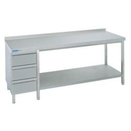 Edelstahl-Arbeitstisch PRECITOOL, mit Schubladenblock Produktbild