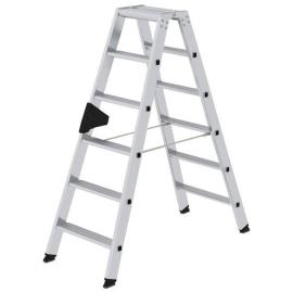 Aluminium-Stufen-Stehleiter beidseitig begehbar 2x6 Stufen Produktbild