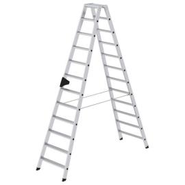 Aluminium-Stufen-Stehleiter beidseitig begehbar 2x12Stufen Produktbild