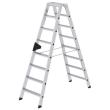 Aluminium-Stufen-Stehleiter beidseitig begehbar 2x8 Stufen Produktbild