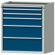 Schubladenschrank 3005 750x600mm, 6 SL,7035/5010 Produktbild img1 S