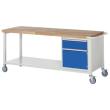 Fahrbare Werkbank Serie 8000 BucheMassiv B2000xT700xS40mm Produktbild img1 S