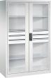 Schwerlastschrank, C+P, mit Flügeltüren und Schubladenblock mittig, RAL 7035/7035 Produktbild img1 S