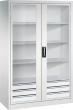 Schwerlastschrank, C+P, mit Flügeltüren und Schubladenblock unten, RAL 7035/7035 Produktbild img1 S