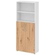 Regal HAMMERBACHER, 5OH, 3OH K: Weiß / F: Asteiche 80x34,6x188 cm (BxTxH) Türen unten BM 4770 Produktbild img1 S