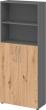 Regal HAMMERBACHER, 5OH, 3OH K: Graphit / F: Asteiche 80x34,6x188 cm (BxTxH) Türen unten BM 4770 Produktbild img1 S