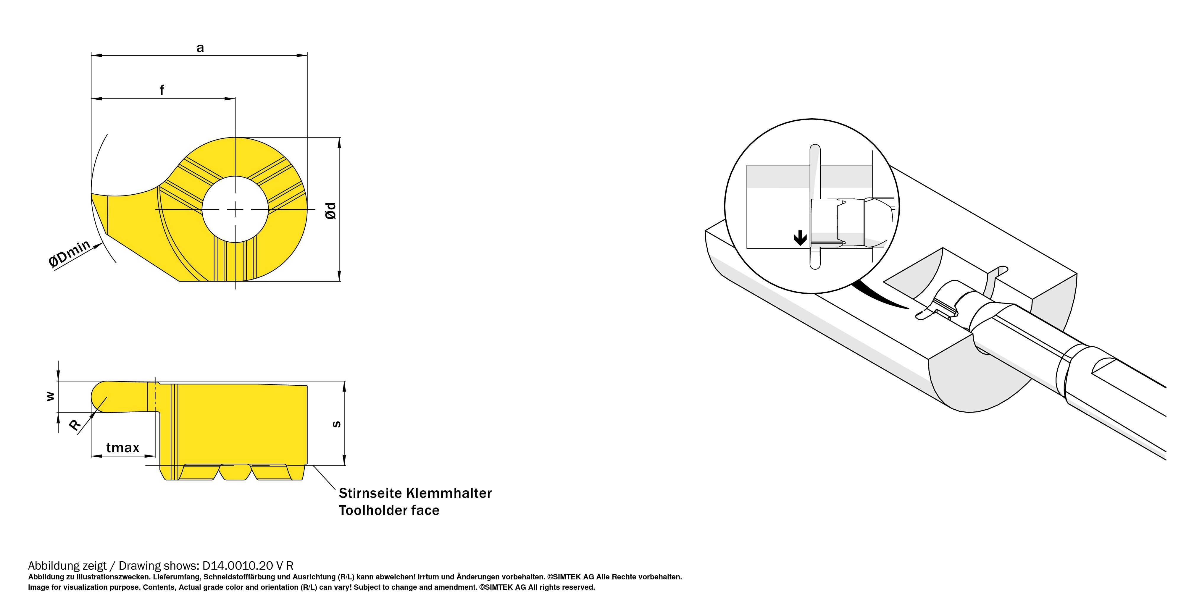 simturn DX Schneidplatte Vollradiusnuten Dmin=10 mm, w=2 mm, R=1 mm, tmax=1,8 mm Produktbild img2 L