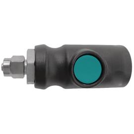Einhand-Sicherheitsschnellkupplung Aircraft mit Kontermutter für 5 mm Spiralschlauch - Kartonware Produktbild