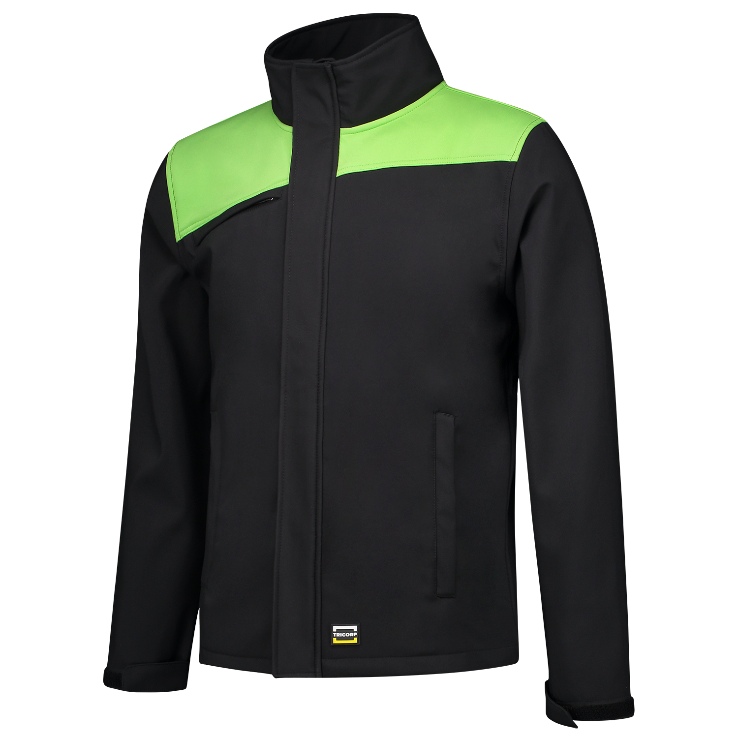 Softshelljacke Bicolor Quernaht 402021 Black-Lime 7XL Produktbild img1 L