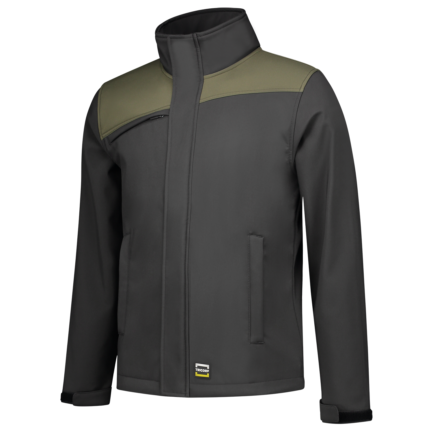 Softshelljacke Bicolor Quernaht 402021 Darkgrey-Army Produktbild img1 L
