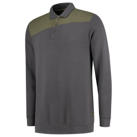 Sweatshirt Polokragen Bicolor Quernaht 302004 Darkgrey-Army 8XL Produktbild