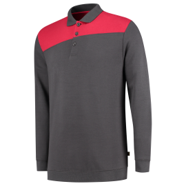 Sweatshirt Polokragen Bicolor Quernaht 302004 Darkgrey-Red 6XL Produktbild