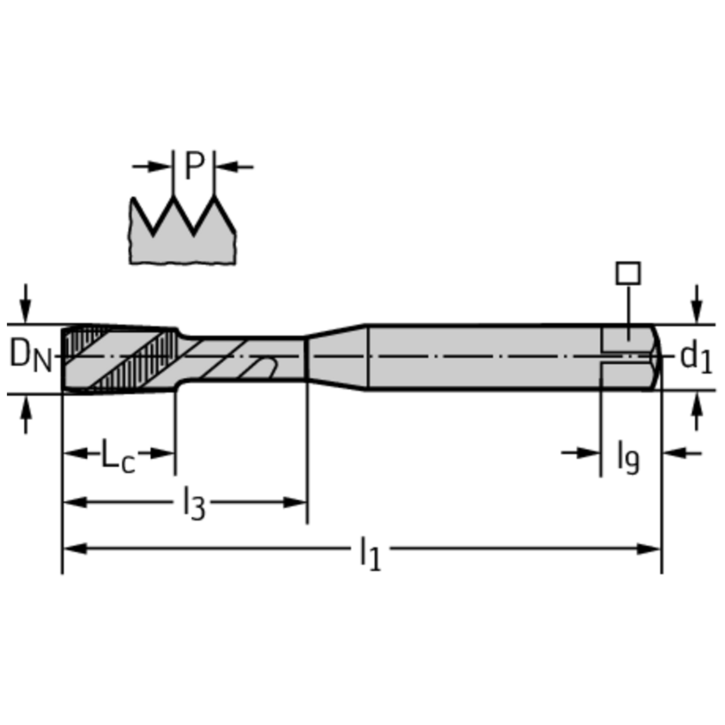 HSS-E-PM Maschinen-Gewindebohrer EP2051382-M8 Produktbild img2 L