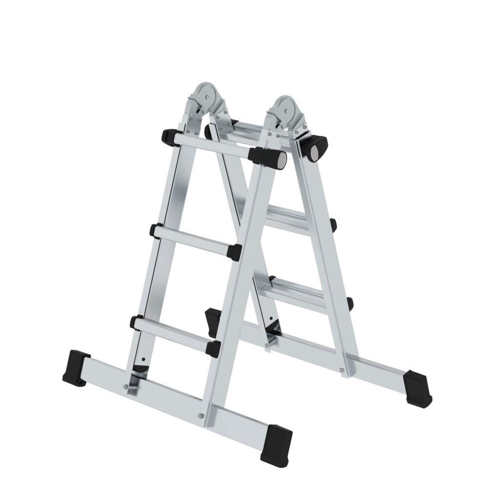 MUNK Teleskopleiter 4-teilig mit Traverse 4x3 Sprossen Produktbild img1 L