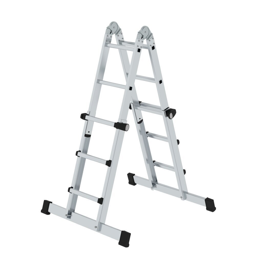 MUNK Teleskopleiter 4-teilig mit Traverse 4x3 Sprossen Produktbild img3 L