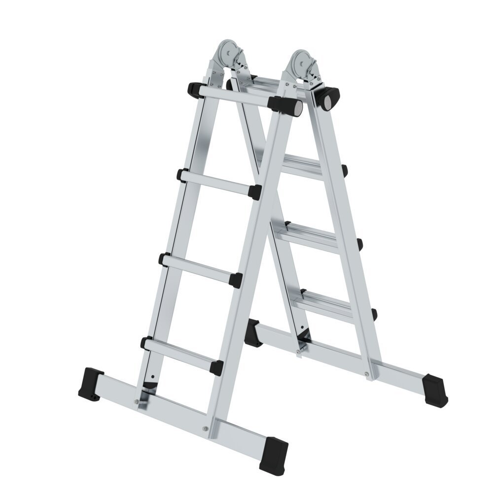 MUNK Teleskopleiter 4-teilig mit Traverse 4x4 Sprossen Produktbild img1 L