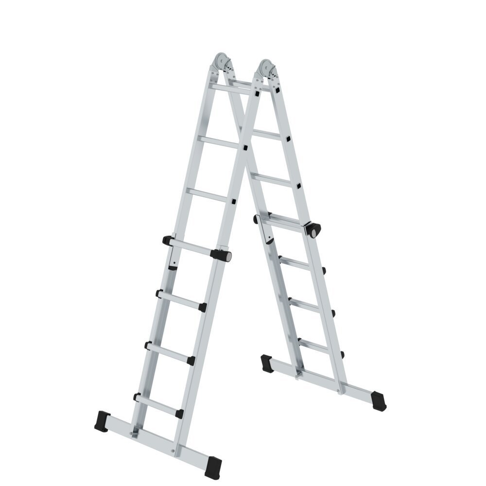 MUNK Teleskopleiter 4-teilig mit Traverse 4x4 Sprossen Produktbild img3 L