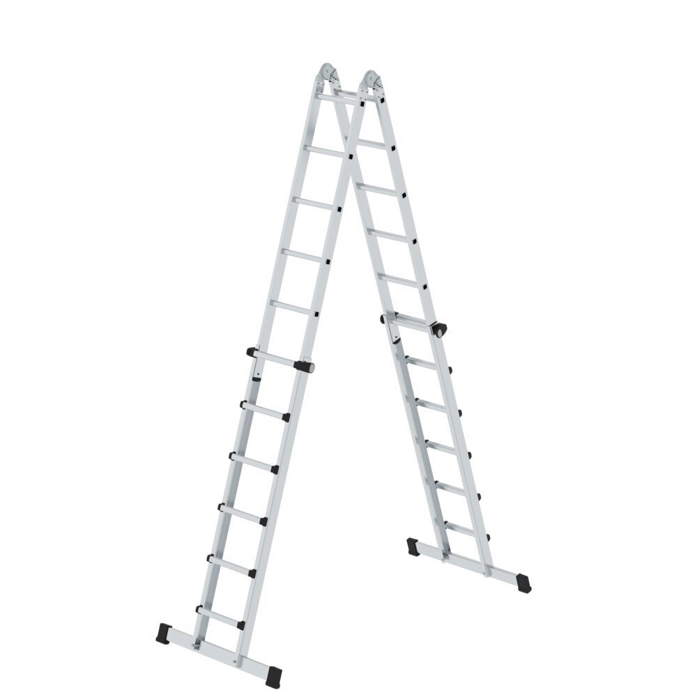 MUNK Teleskopleiter 4-teilig mit Traverse 4x6 Sprossen Produktbild img3 L