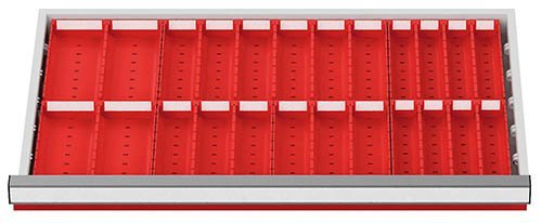 Muldenplatten Set 32-teilig, R 24-12, Schubladennutzmaß 600 x 300 mm, Blendenhöhe 50 mm, Maße in mm (BxTxH): 600 x 300 x 30 Produktbild img1 L