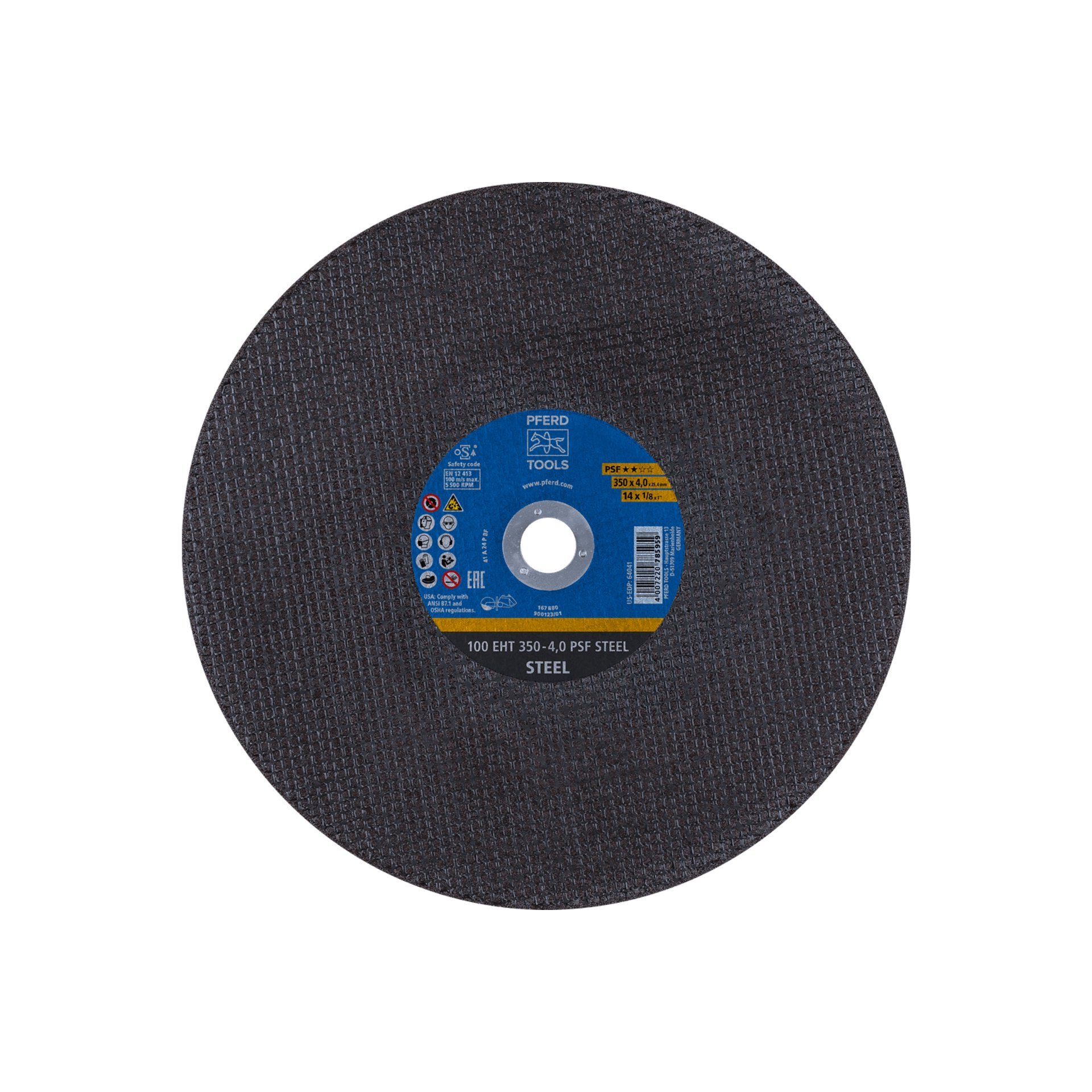 PFERD TOOLS Trennscheibe Trennschleifer EHT 350x4,0x25,4 mm PSF STEEL für Stahl (100 m/s) Produktbild img1 L