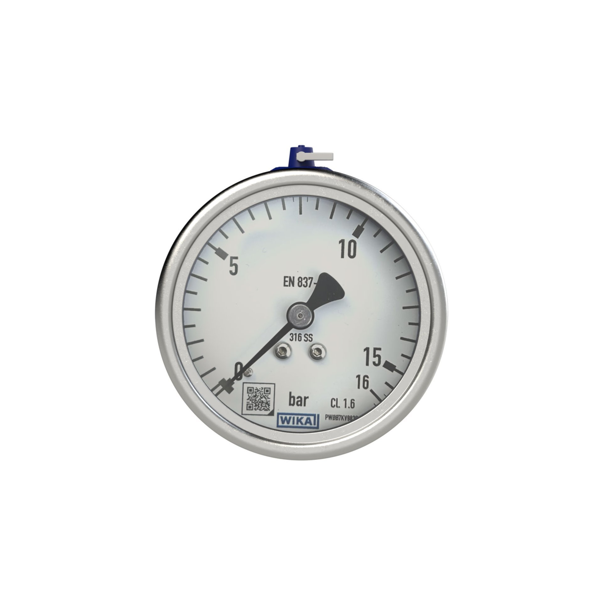 RIEGLER Manometer, CrNi-Stahl, G 1/4 hinten zentrisch, 0-100,0 bar, Ø 63 Produktbild img3 L