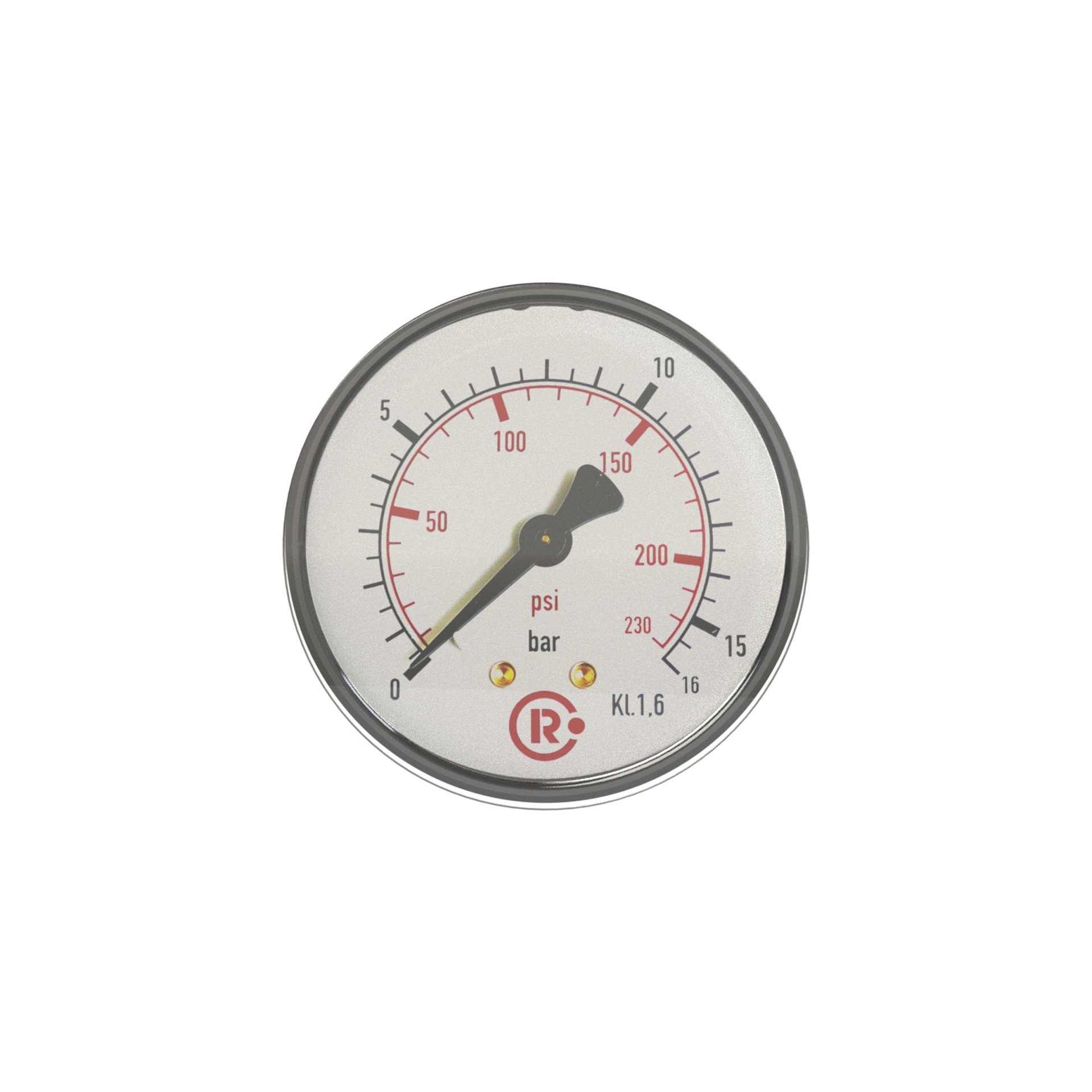 RIEGLER Standardmanometer, Kunststoff, G 1/8 hinten, 0 - 25,0 bar/360 psi, Ø40 Produktbild img3 L