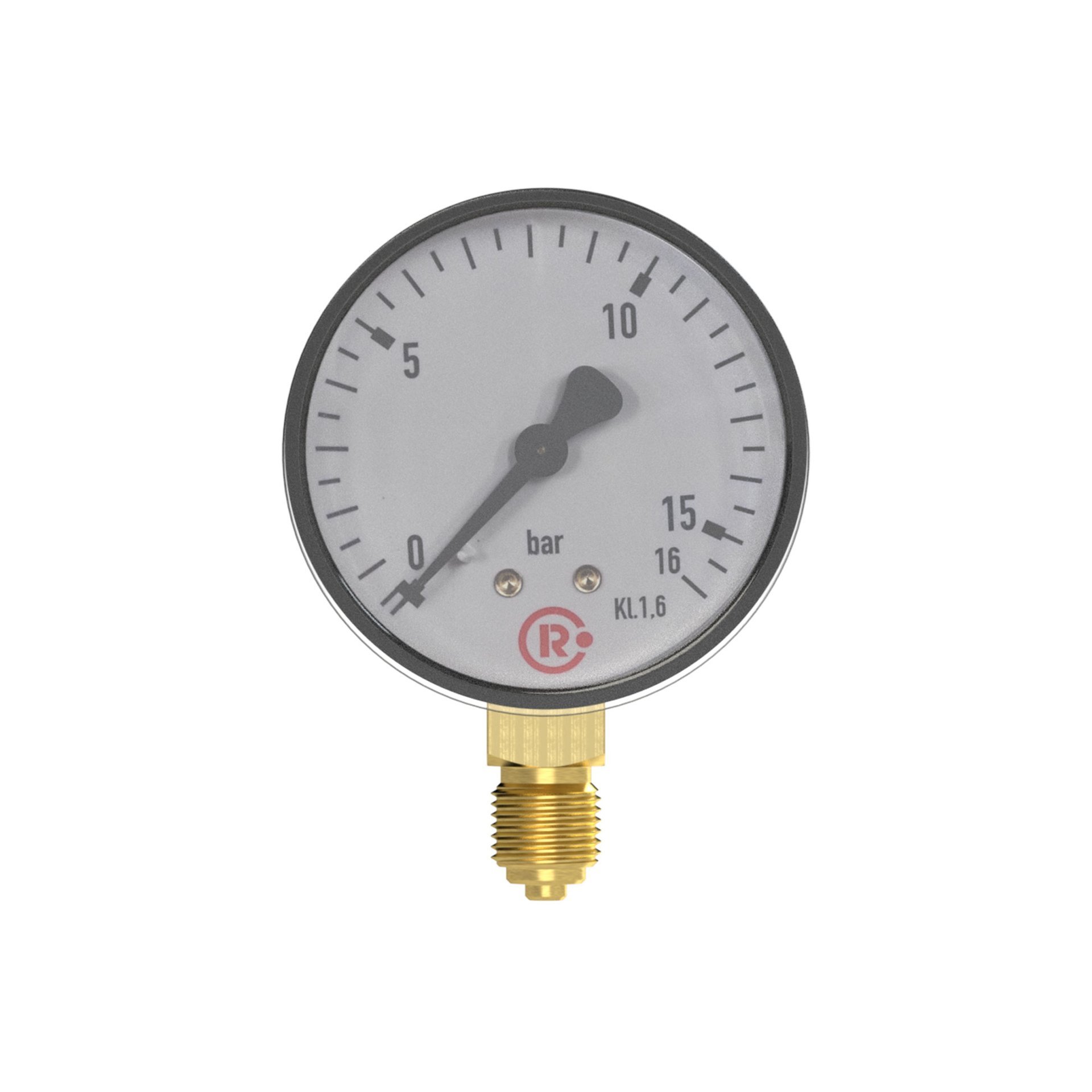 RIEGLER Standardmanometer, Kunststoffgeh., G 1/4 unten, 0 - 0,6 bar, Ø 63 Produktbild img3 L