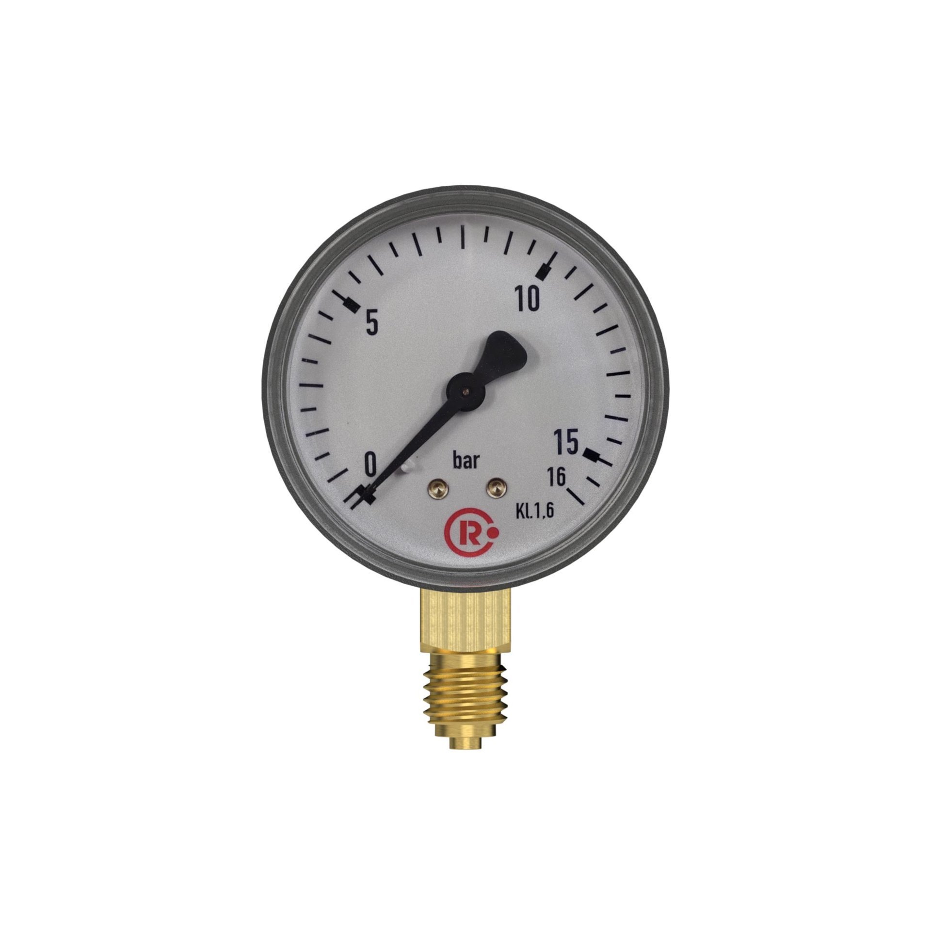 RIEGLER Standardmanometer, Stahlblechgeh., G 1/4 unten, 0 - 1,6 bar, Ø 50 Produktbild img3 L