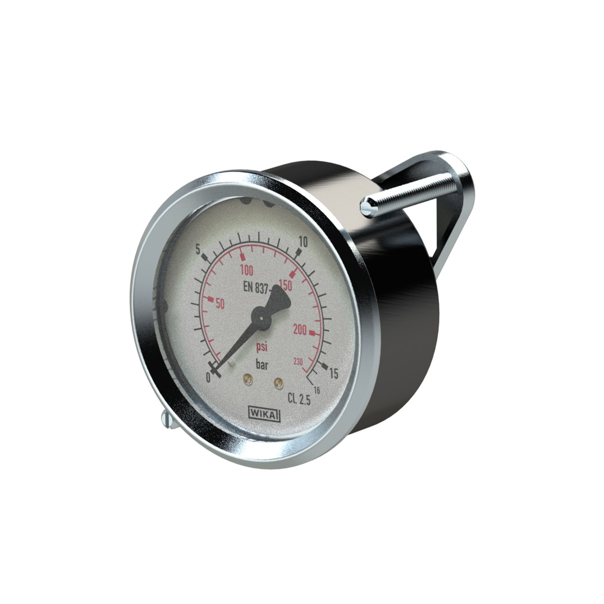RIEGLER Standardmanometer, Dreikantfrontring, G 1/4 hinten, 0 - 1,6 bar, Ø 63 Produktbild img1 L