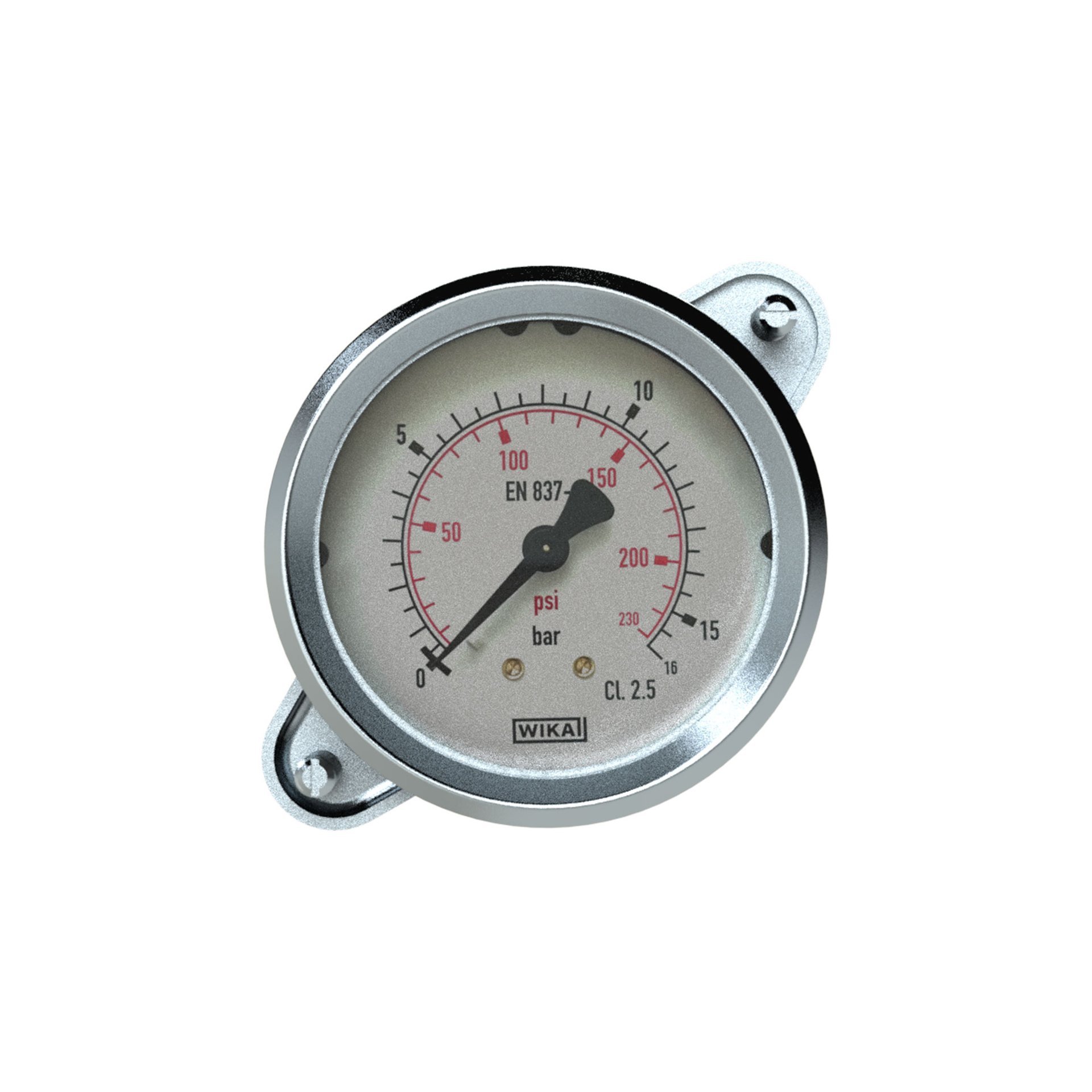 RIEGLER Standardmanometer, Dreikantfrontring, G 1/4 hinten, 0 - 1,6 bar, Ø 63 Produktbild img3 L