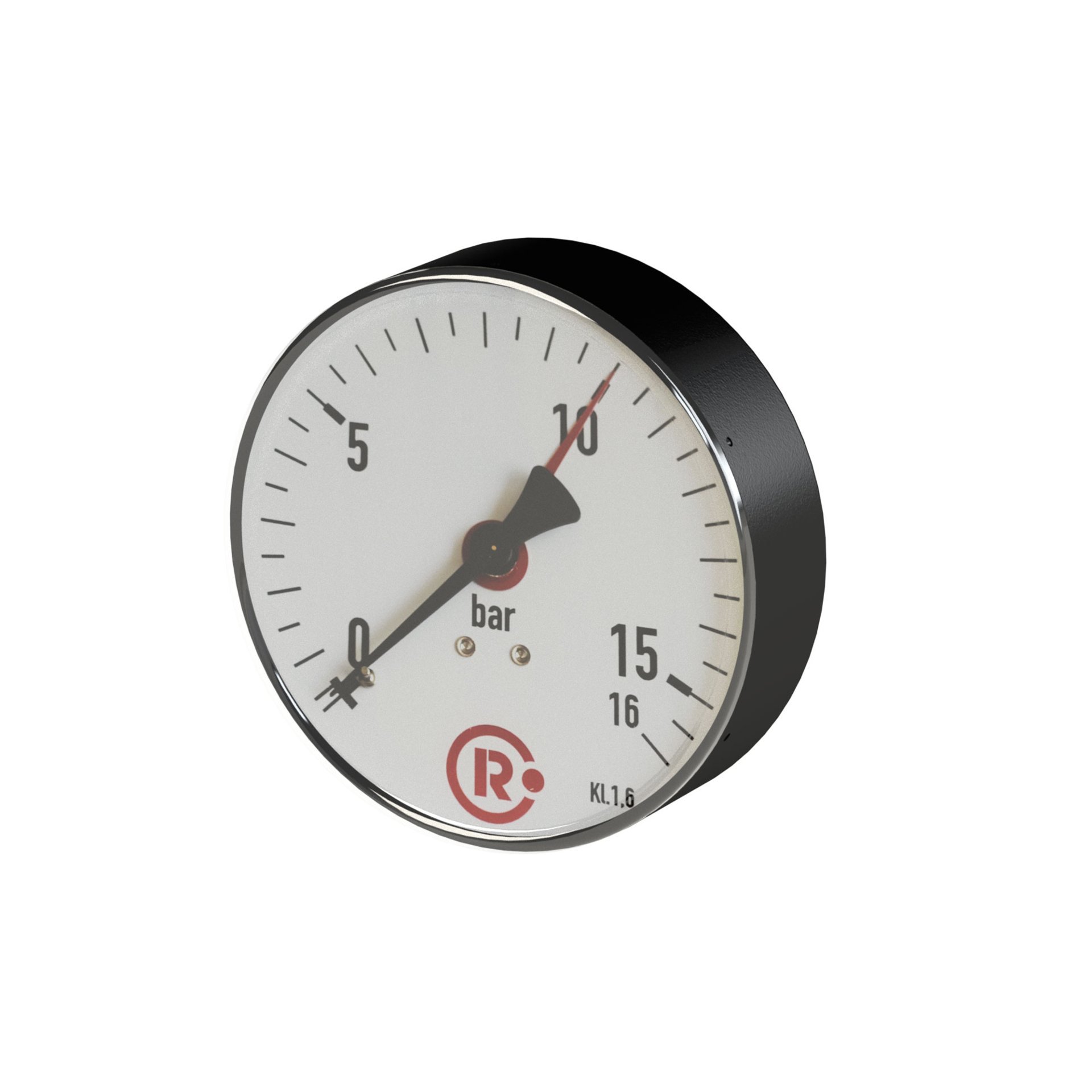 RIEGLER Standardmanometer, Kunststoff, G 1/4 hinten zentr., 0-40,0 bar, Ø 80 Produktbild img1 L
