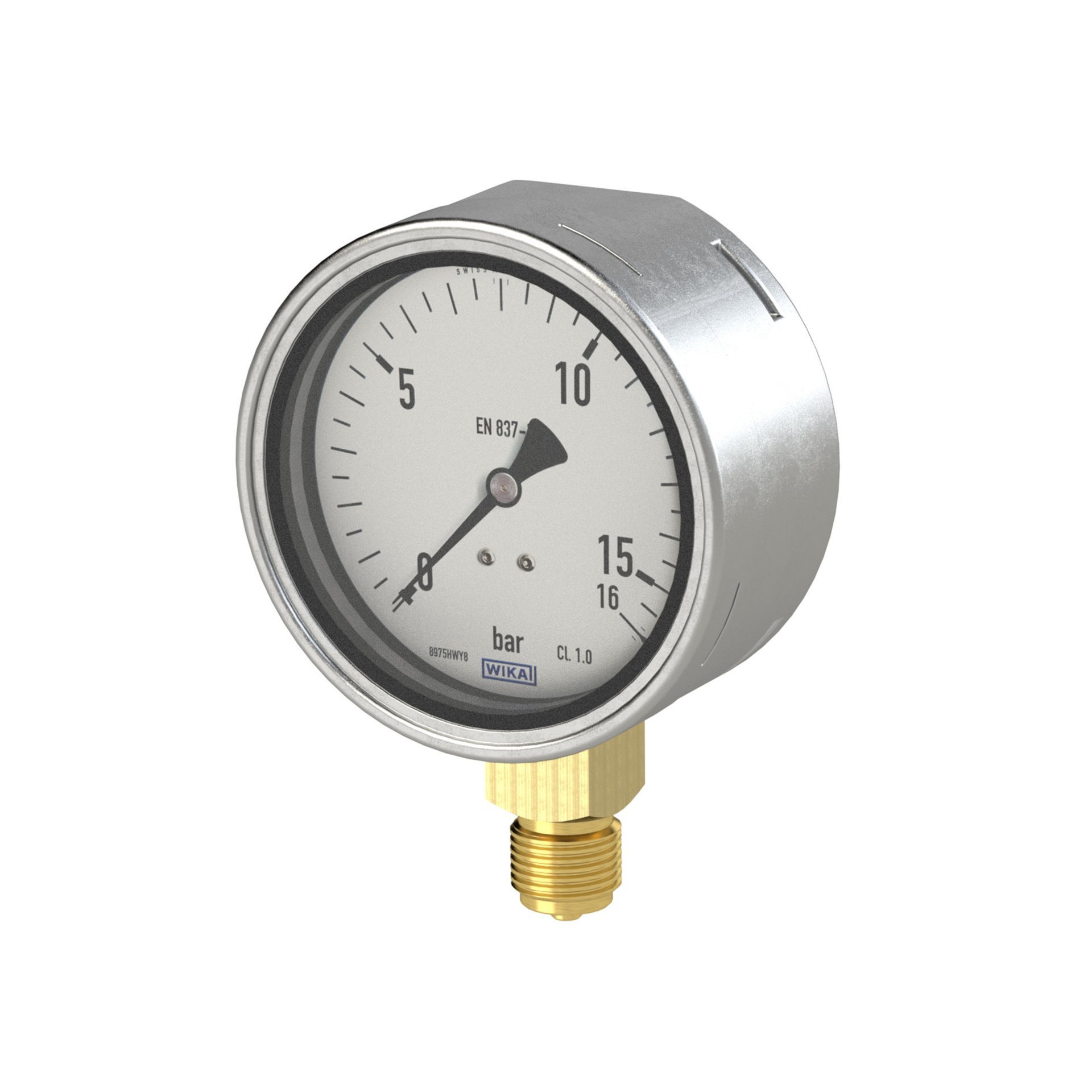 RIEGLER Manometer, Robustausführung, G 1/2 unten, 0 - 160,0 bar, Ø 100 Produktbild img1 L
