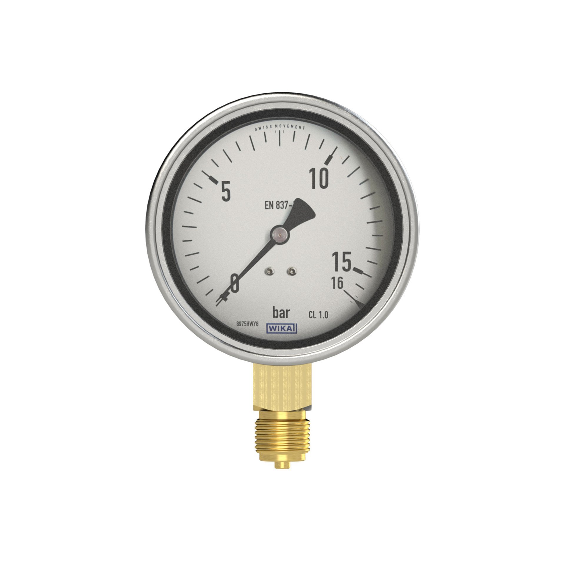 RIEGLER Manometer, Robustausführung, G 1/2 unten, 0 - 160,0 bar, Ø 100 Produktbild img3 L