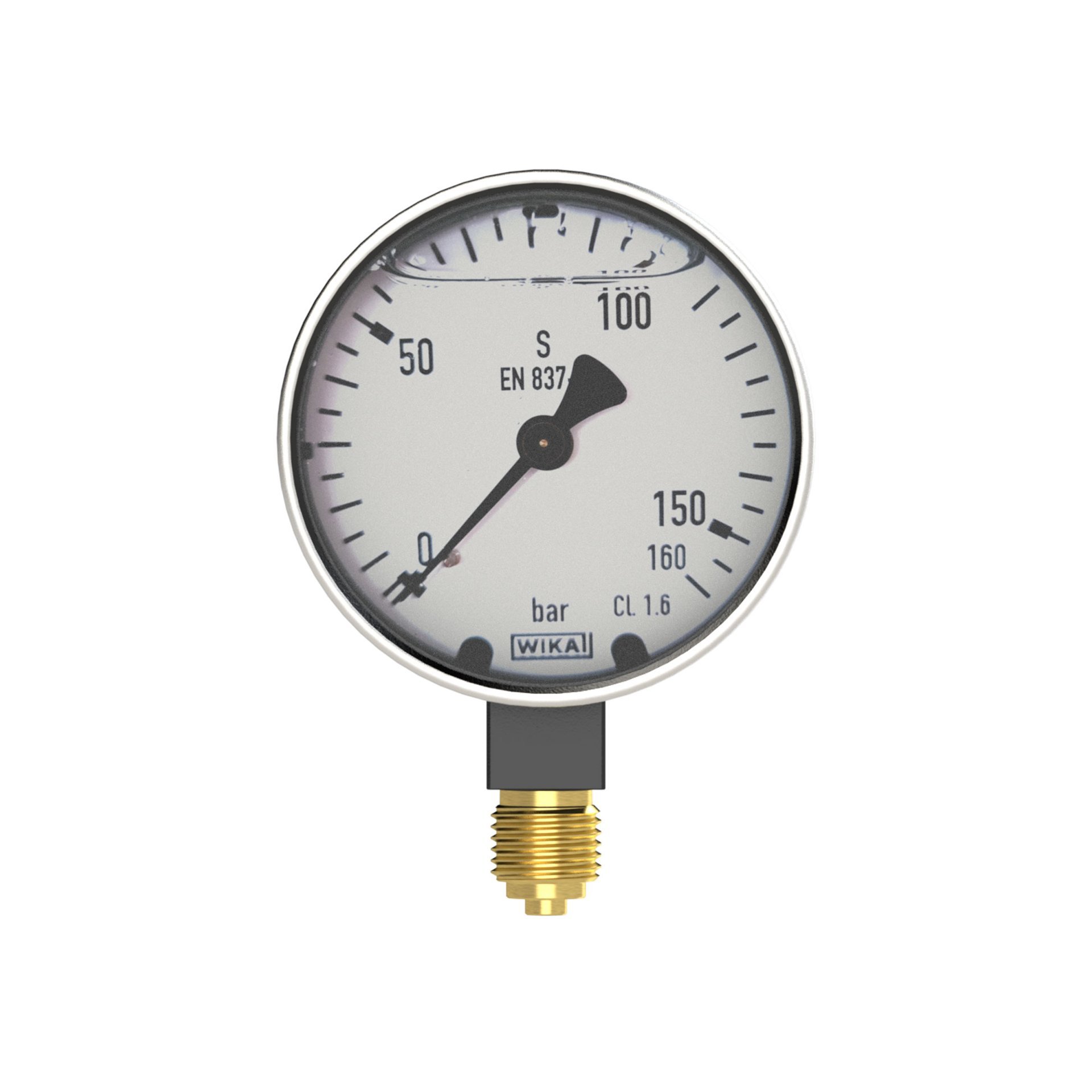 RIEGLER Glyzerinmanometer, Metallgehäuse, G 1/4 unten, 0 - 6,0 bar, Ø 63 Produktbild img3 L