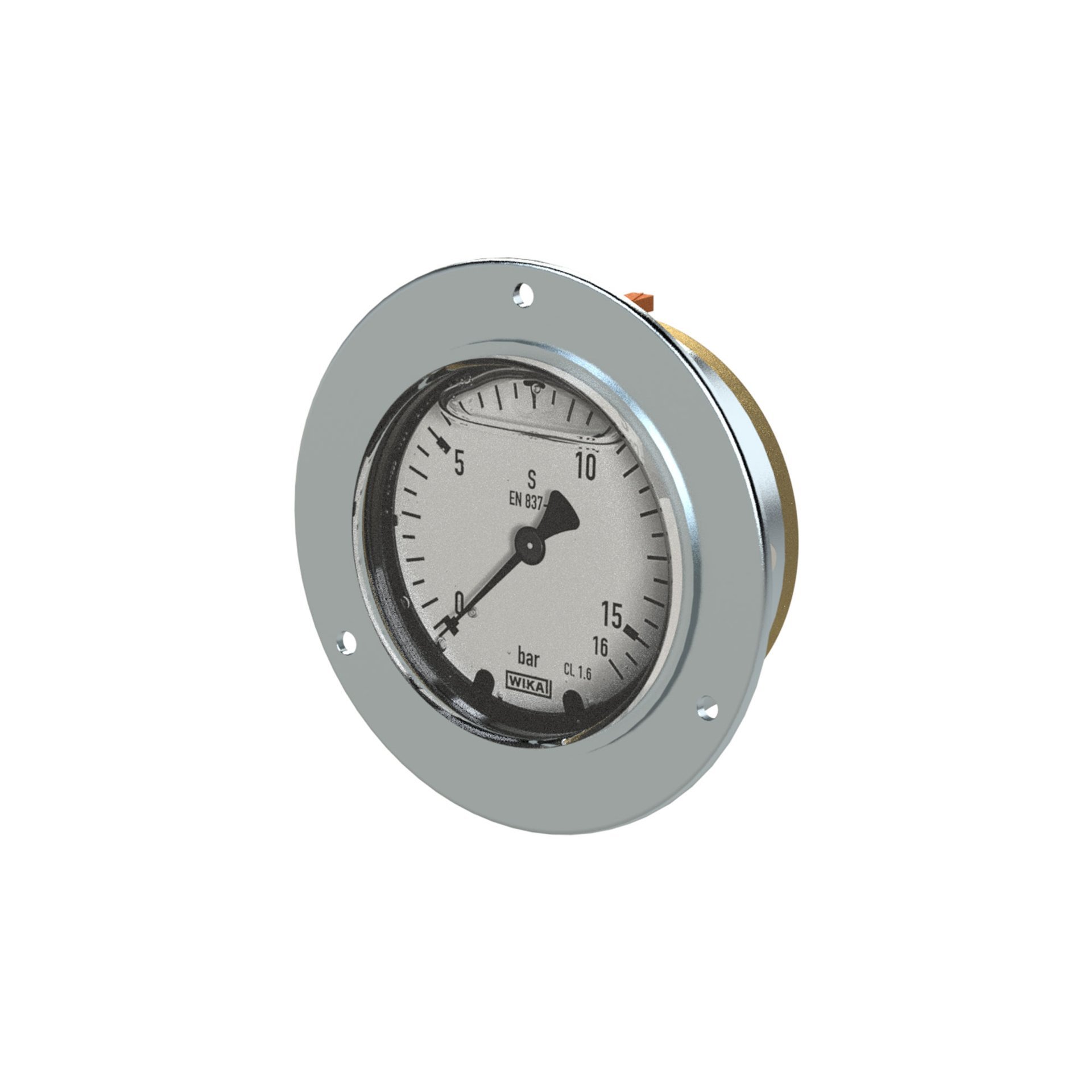 RIEGLER Glyzerinmano, Frontring, G 1/2 hinten exzentr., 0-16,0 bar, Ø 100 Produktbild img1 L