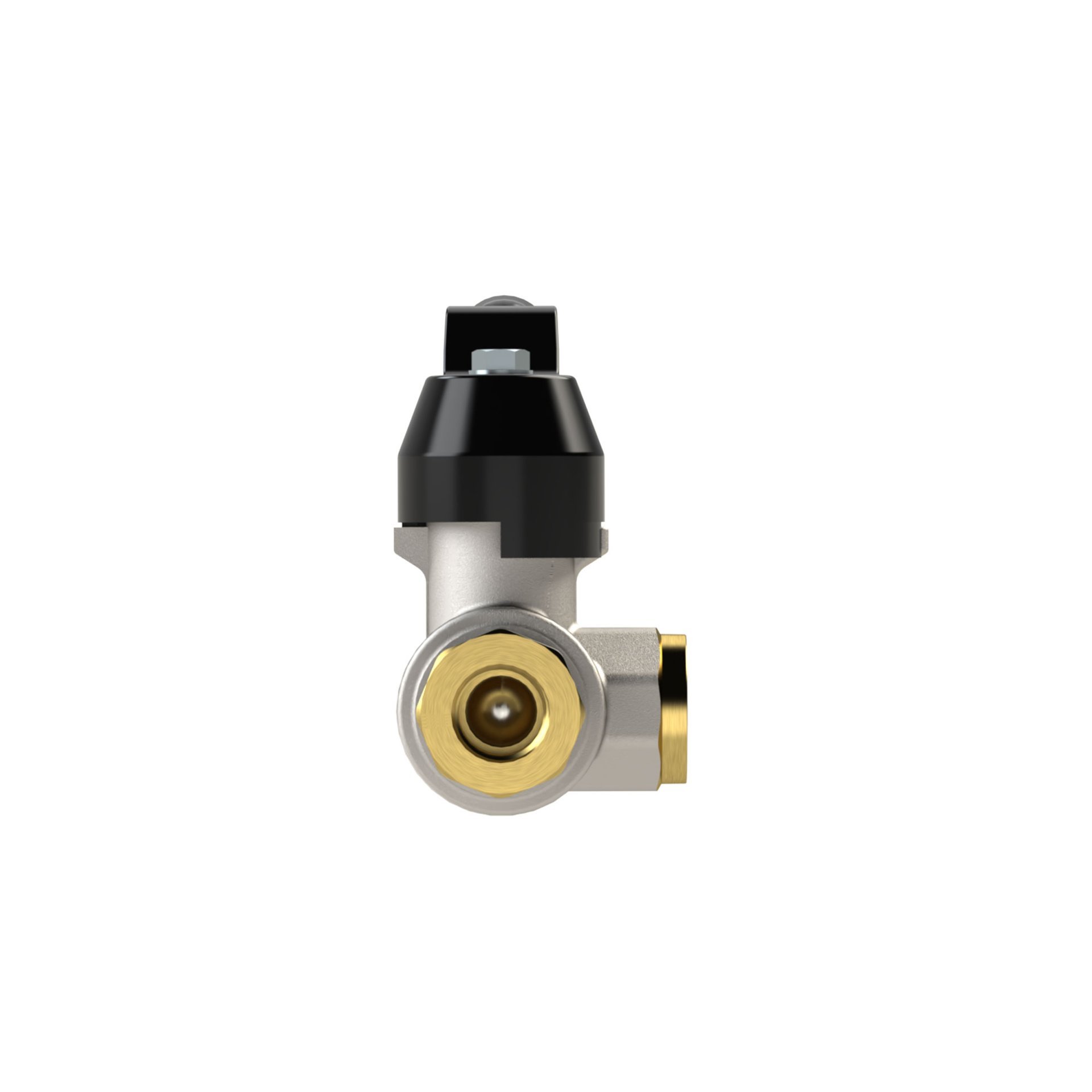 RIEGLER 3-Wege-Kugelhahn, Standard, L-Bohr., Messing vernickelt , Rp 1 1/2, DN 40 Produktbild img6 L