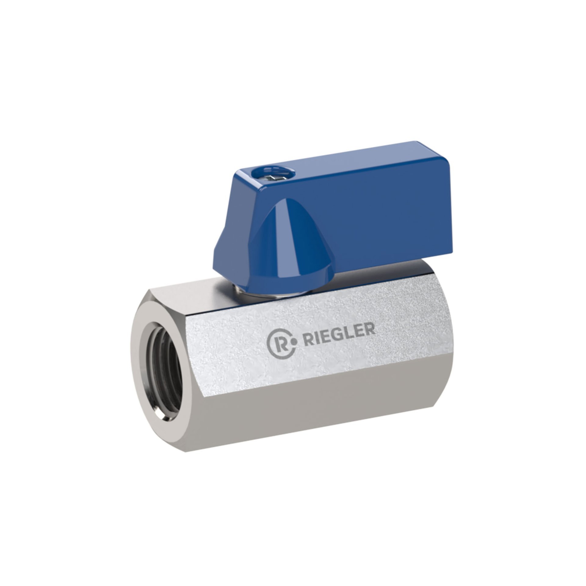 RIEGLER Mini-Kugelhahn, Edelstahl 1.4408 CF8M, IG/IG, G 3/8, DN 10 Produktbild img1 L