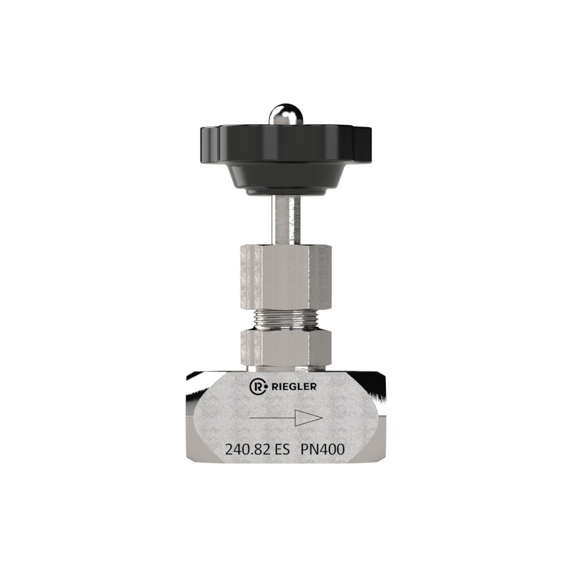 RIEGLER Nadelventil, Edelstahl 1.4571, G 1/2, DN 8, PN max. 400 bar Produktbild img5 L