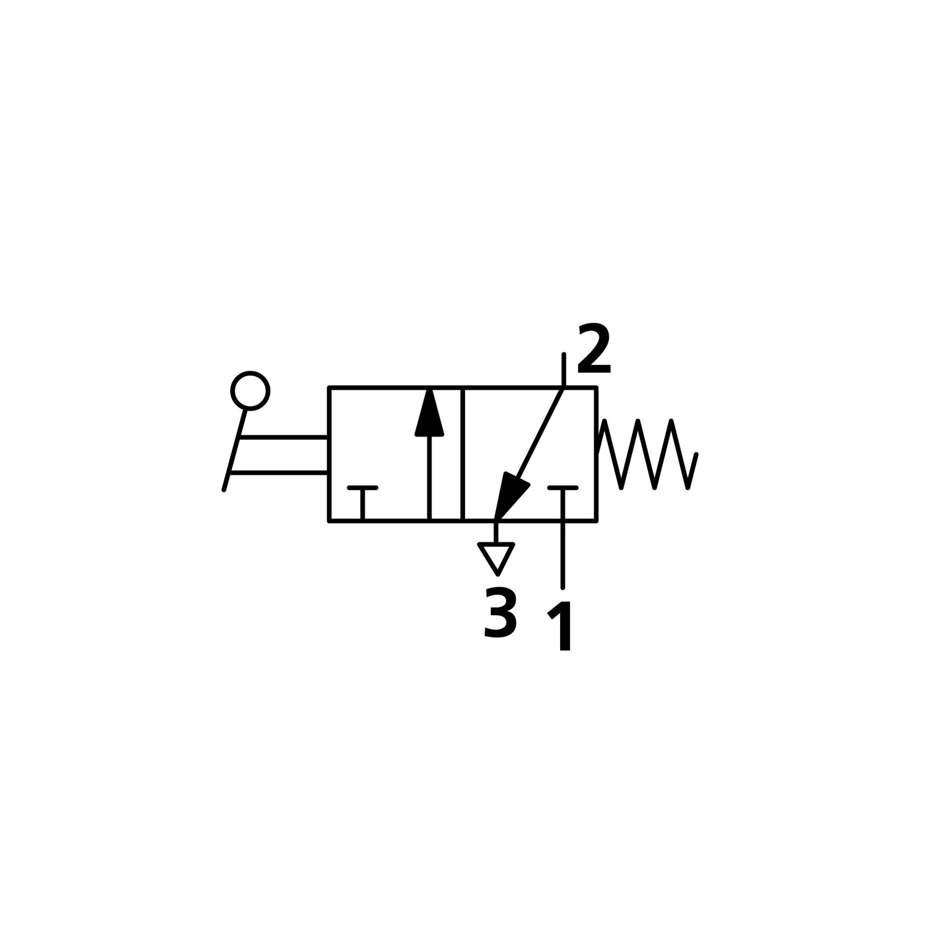 RIEGLER 3/2-Miniventil, manuell, Drehknopf, NC, monostabil, 4 mm seitlich Produktbild img2 L
