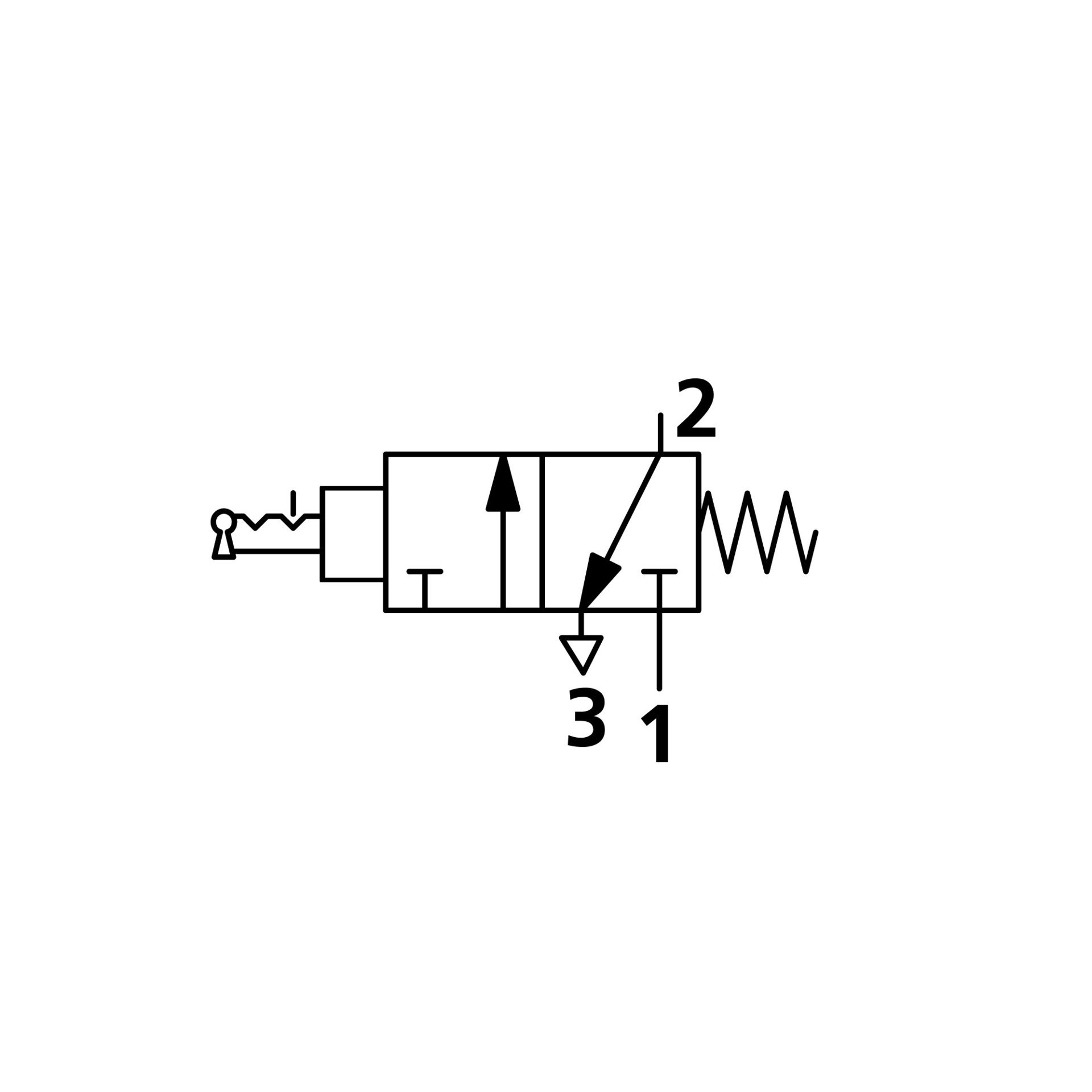 RIEGLER 3/2-Miniventil, manuell, Zugschalter, NC, bistabil, M5 seitl. Produktbild img2 L