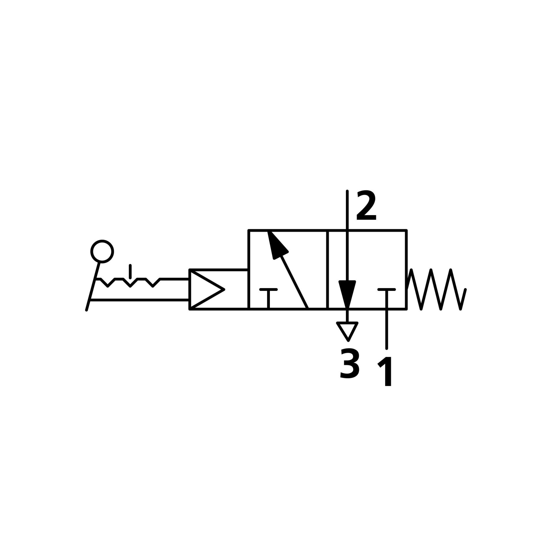 RIEGLER 3/2-Wegeventil, man.Drehhebel lang, NC bistabil G1/8, 3 Schaltst. Produktbild img2 L