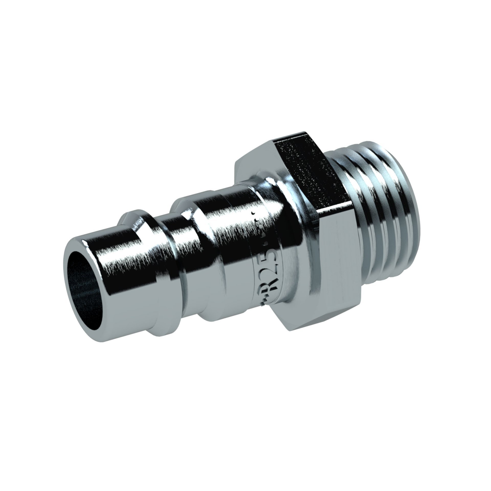 RIEGLER Nippel für Kupplungen NW7,2-7,8, Stahl gehärtet/verzinkt , R 1/8 AG, 0- 35 Produktbild img1 L