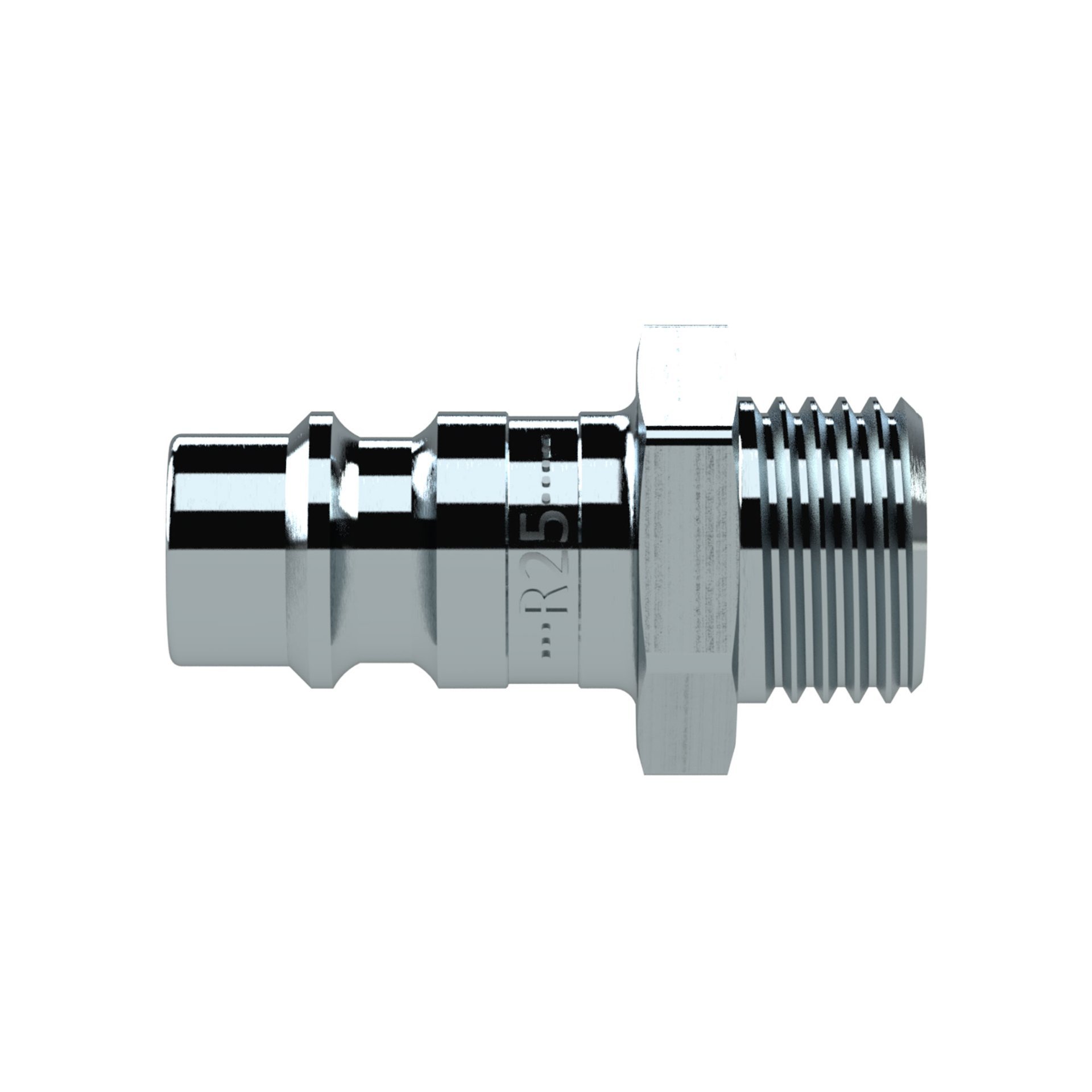 RIEGLER Nippel für Kupplungen NW7,2-7,8, Stahl gehärtet/verzinkt , R 1/8 AG, 0- 35 Produktbild img4 L