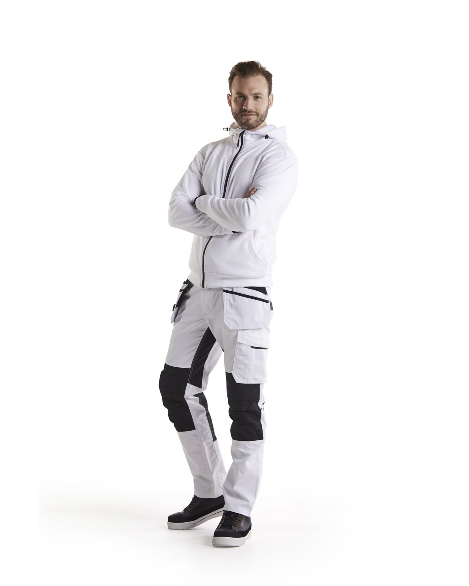 Malerhose mit Stretch Weiß/Dunkelgrau C94 Produktbild img3 L