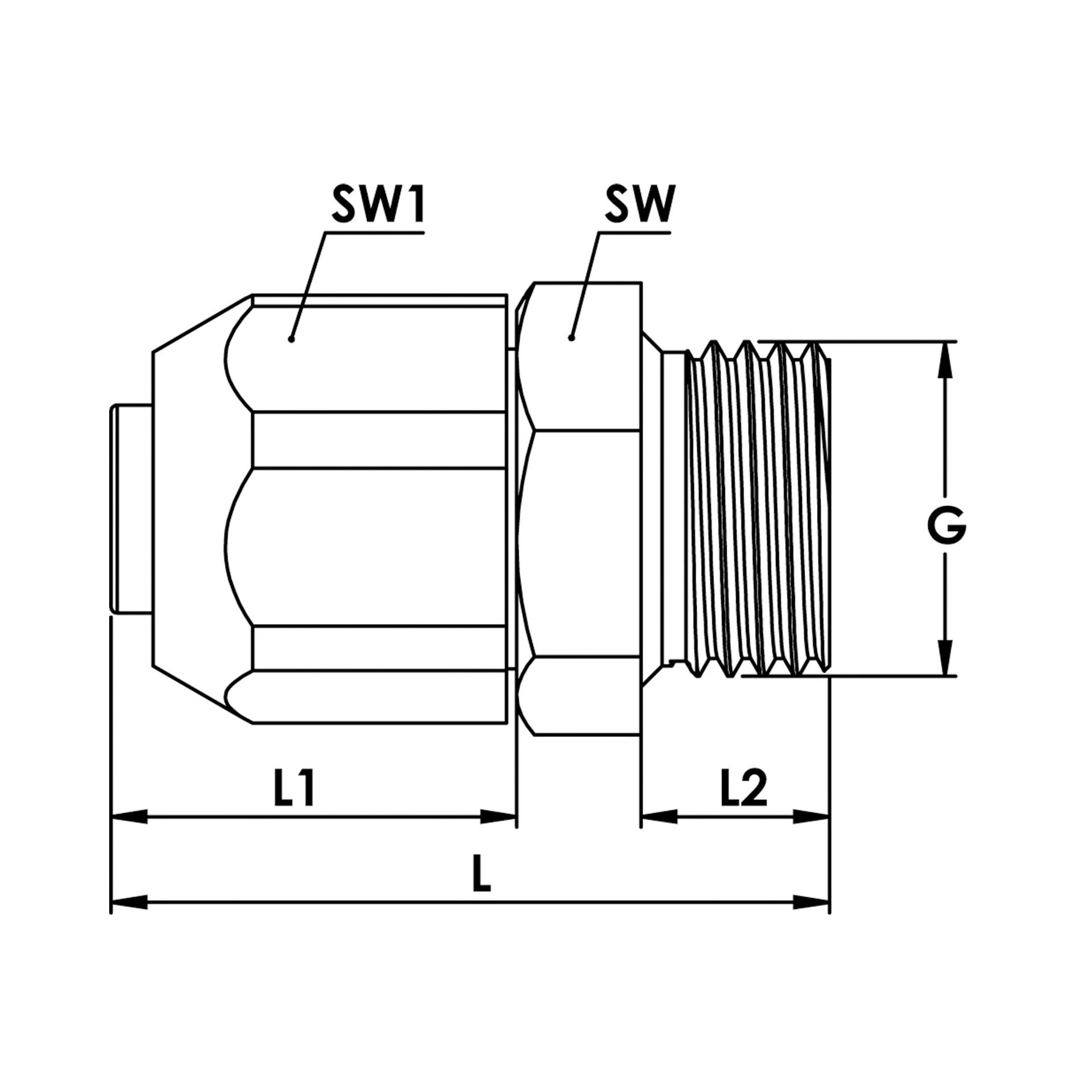 RIEGLER Einschraubverschraubung für PVC-Pneumatikschlauch 10x12,5, G 1/2 Produktbild img2 L