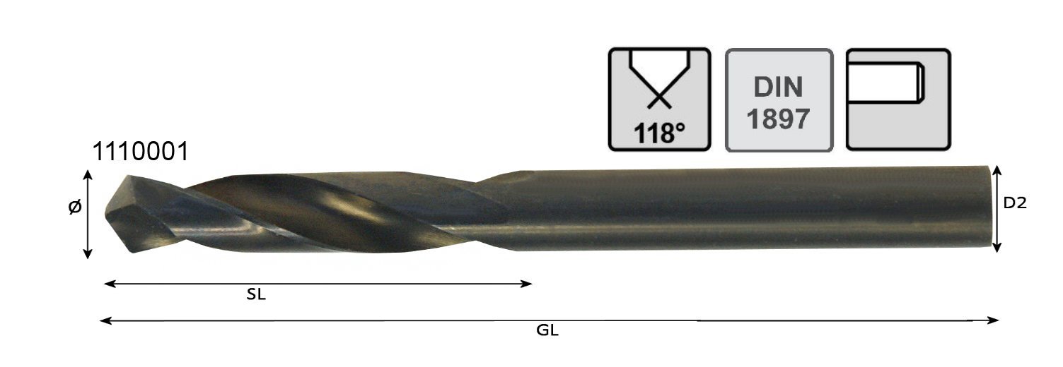 Automaten-Bohrer DIN1897 unbeschichtet  Bohrer-Ø:10,40 Produktbild img1 L