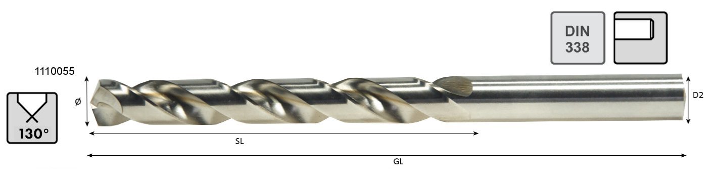 Spiralbohrer DIN338 Typ VA/TI Bohrer-Ø:4,90 Produktbild img1 L