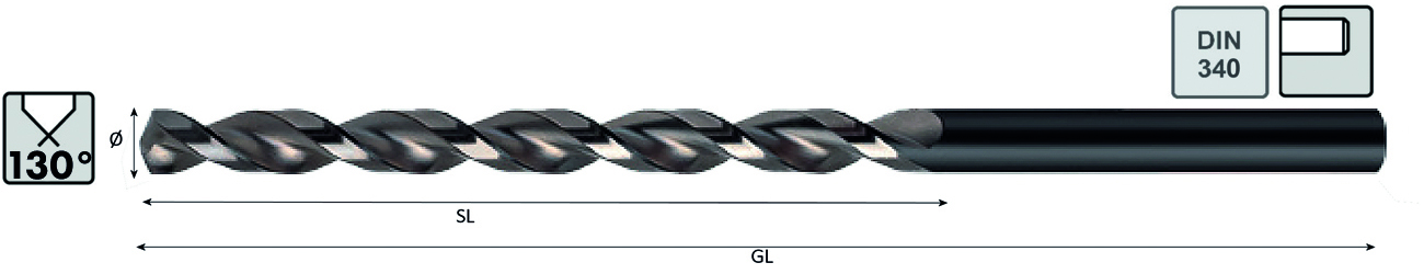 Spiralbohrer DIN 340 HSS-E Typ FN Bohrer-Ø 4,40 Produktbild img1 L