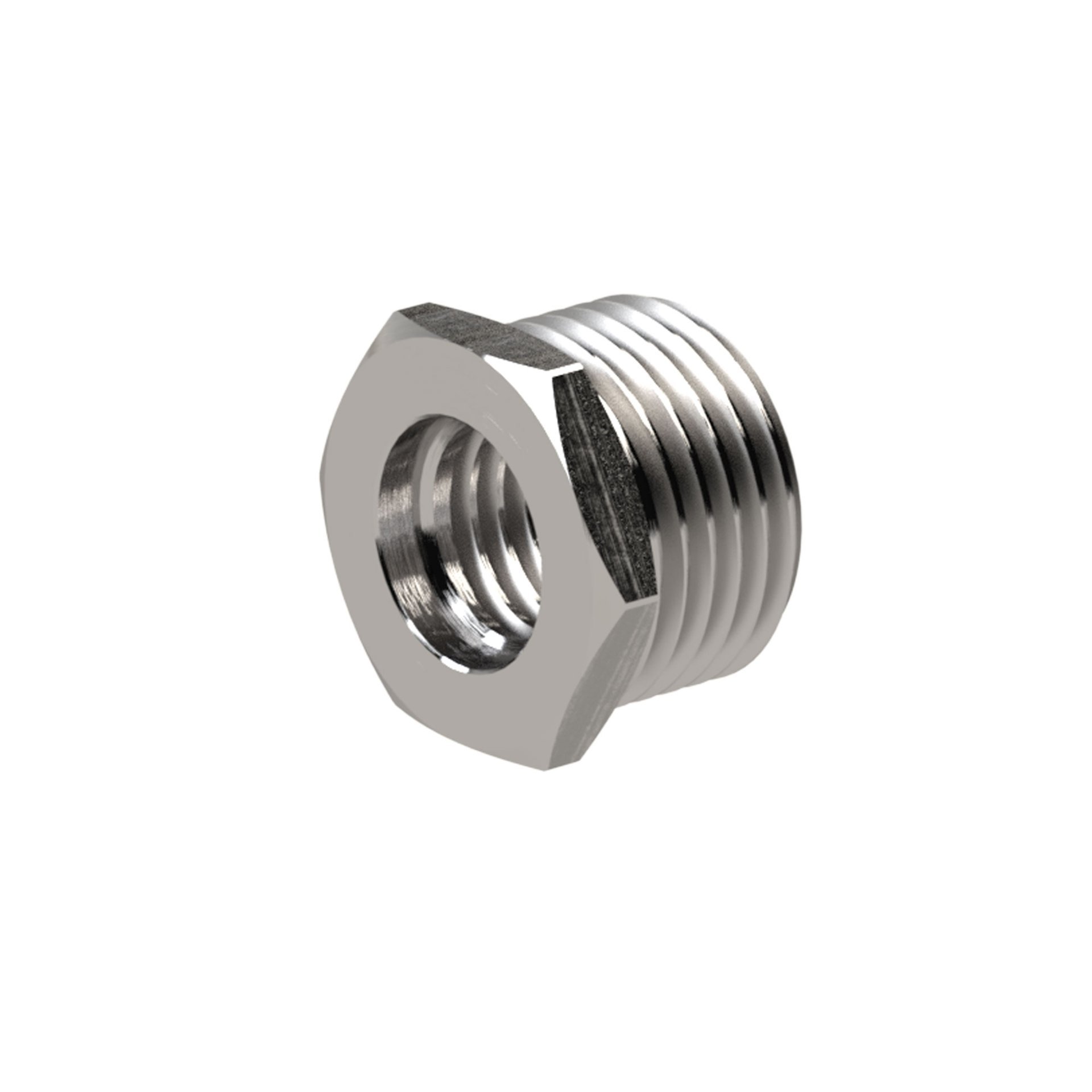 RIEGLER Reduziernippel, kurz, G 1/2 a., G 1/4 i., SW 22, Edelstahl 1.4571 Produktbild img1 L