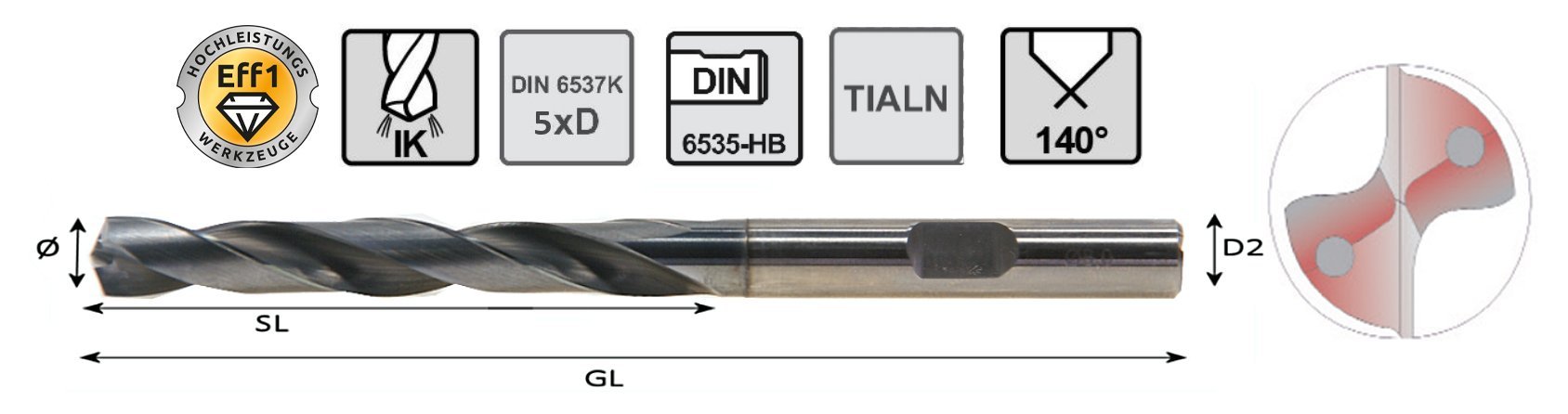 Hochleistungs-Bohrer 5xD Eff1 VA Bohrer-Ø:6,80 Produktbild img1 L